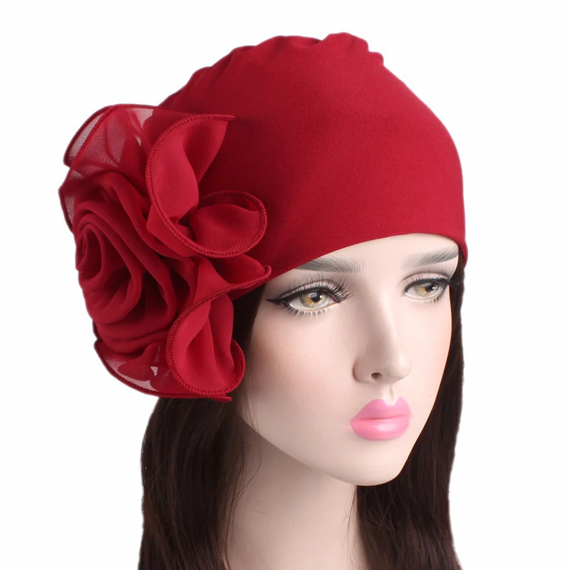 Fashion Women Big Flower Turba - Summer Clothing Hijab recension och pris