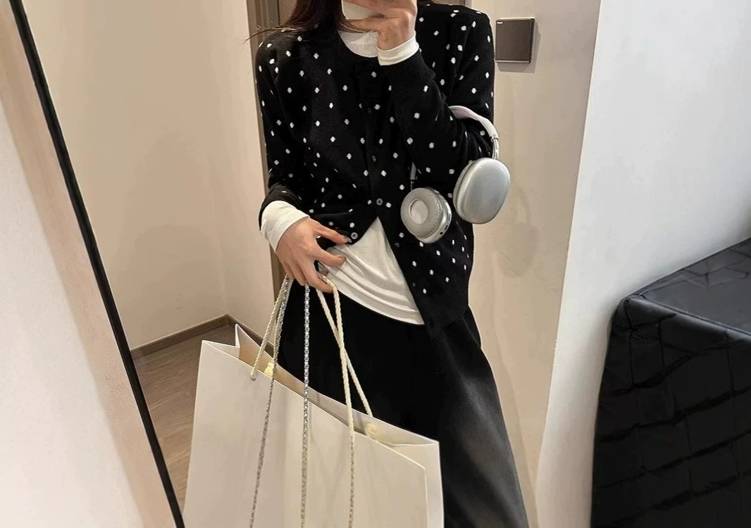 Gray Polka Dot Knitted Cardiga - Crew Clothing Summer Jacket recension och pris