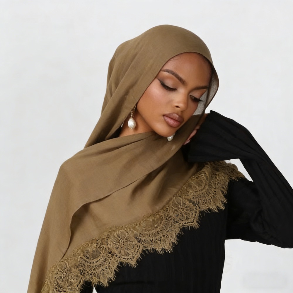 New Lace Splicing Rayon Cotton - Summer Clothing Hijab recension och pris