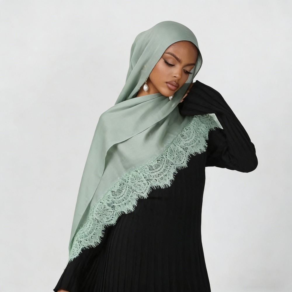 New Lace Splicing Rayon Cotton - Summer Clothing Hijab recension och pris