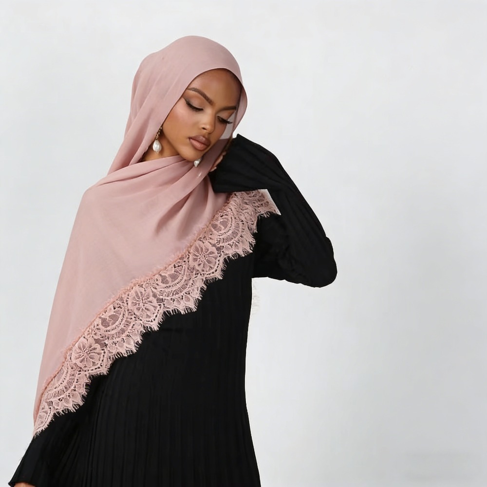 New Lace Splicing Rayon Cotton - Summer Clothing Hijab recension och pris