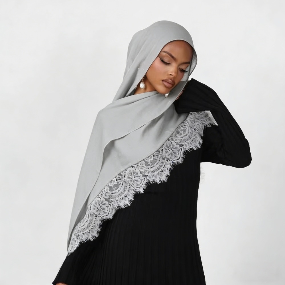 New Lace Splicing Rayon Cotton - Summer Clothing Hijab recension och pris