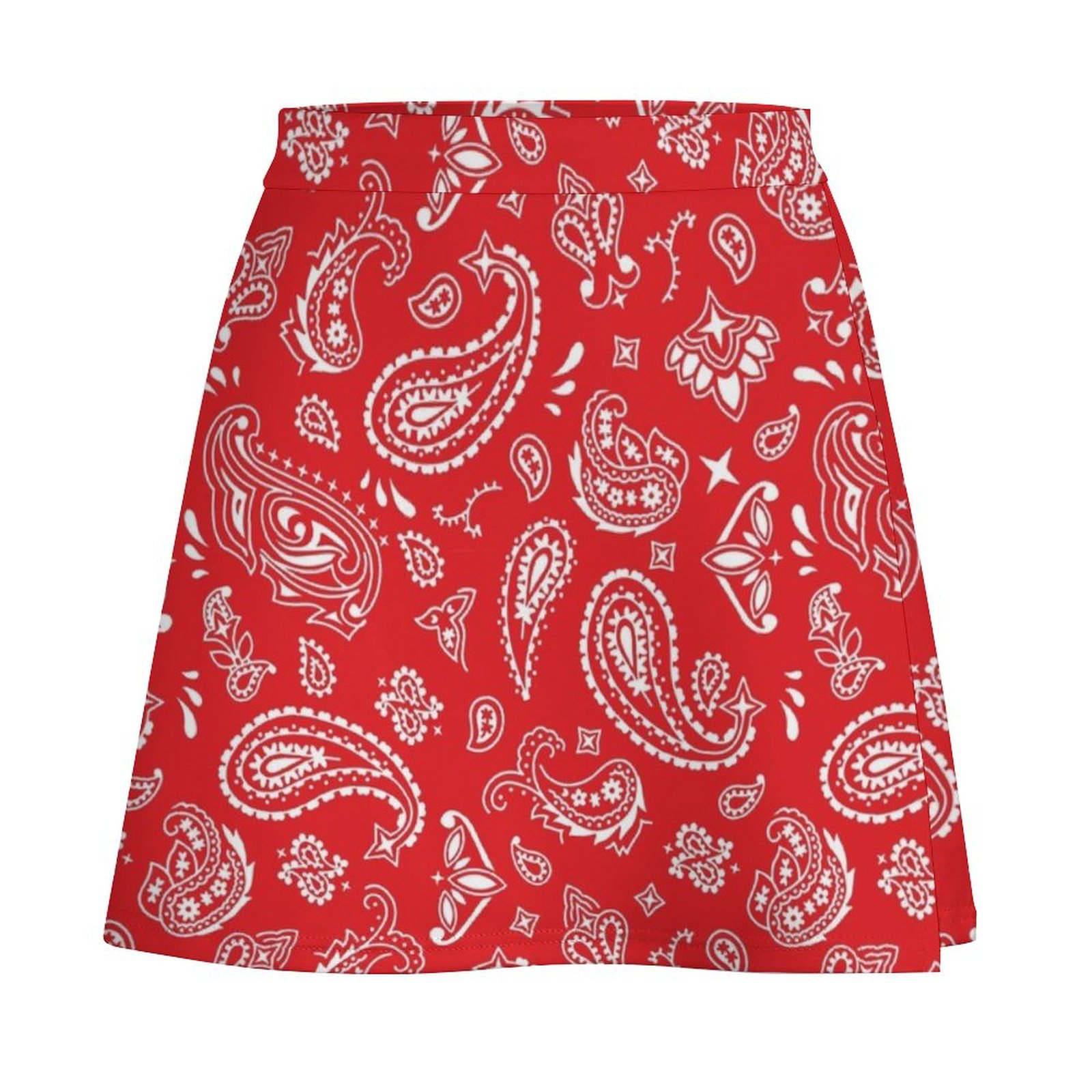 White On Red Paisley Mini Skir - Summer Clothing Online recension och pris