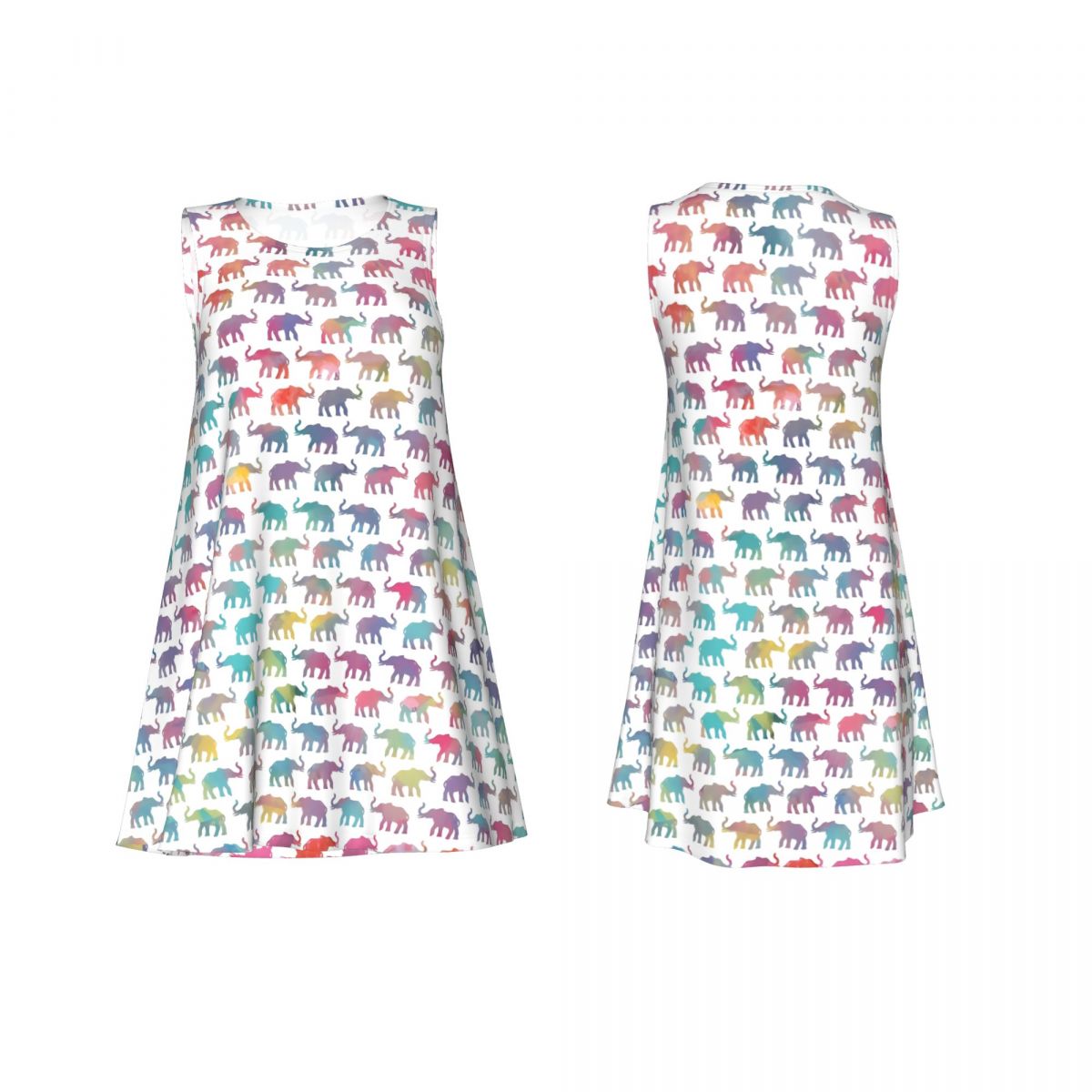 Colorful Elephant Tank Dress E - Summer Clothing Online recension och pris