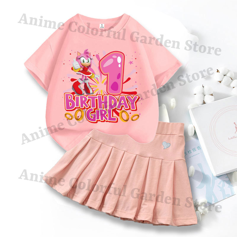 2pcs Sonics Love Dress T-shirt - Summer Clothing Cartoon recension och pris
