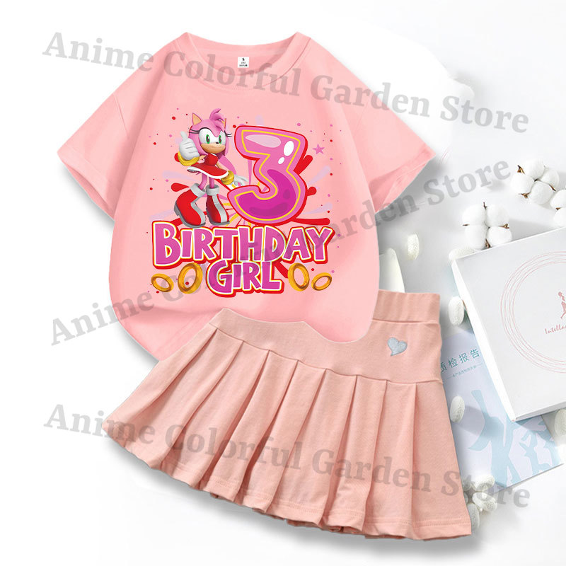 2pcs Sonics Love Dress T-shirt - Summer Clothing Cartoon recension och pris