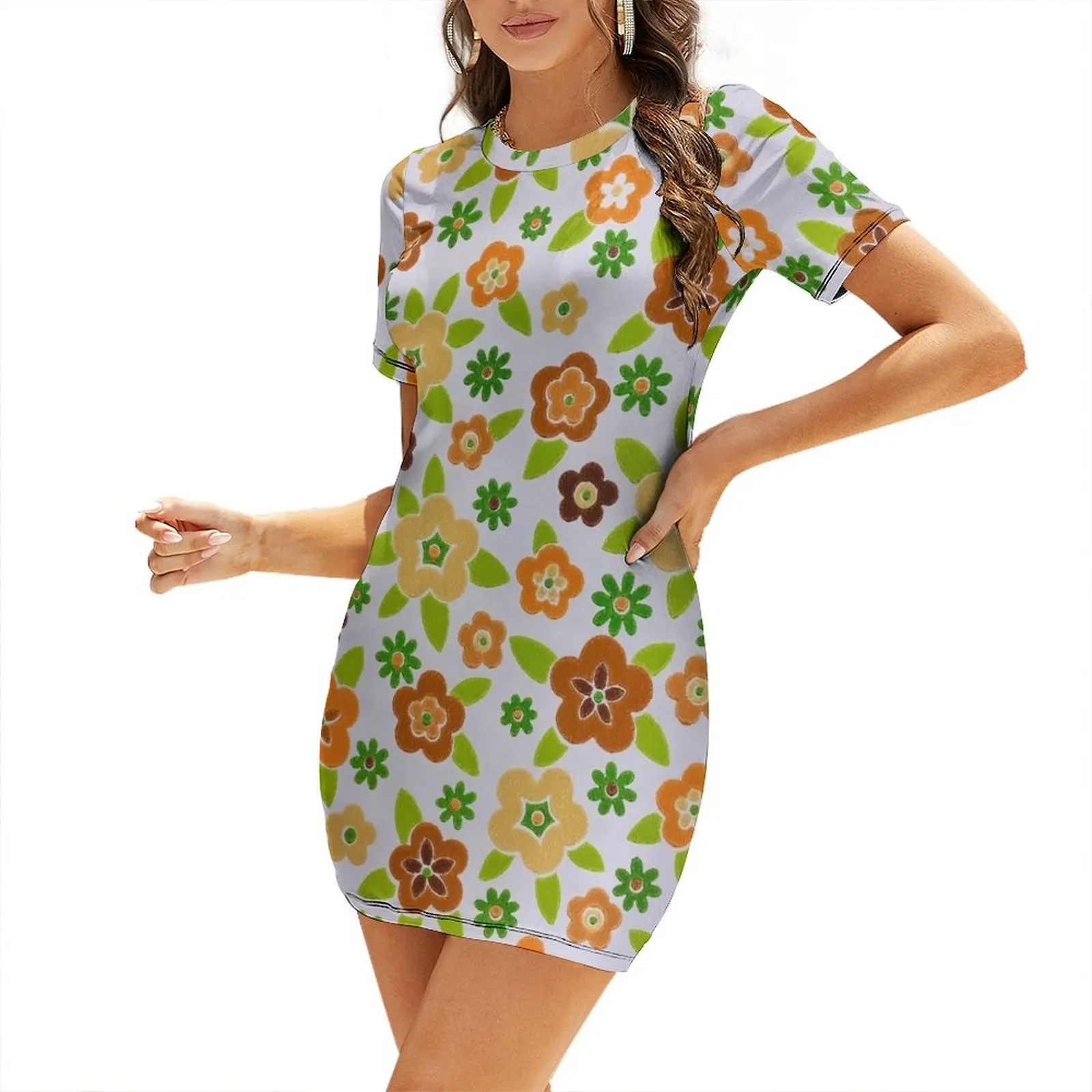60s Printed-On Flower Design S - Summer Clothing Online recension och pris