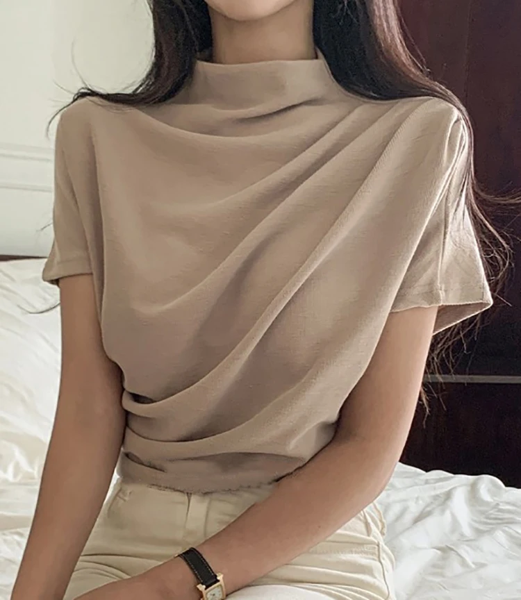 Half Turtleneck T Shirt Women  - Summer Clothing Drop recension och pris