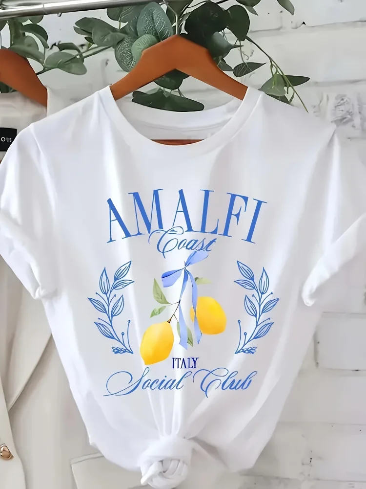Lemon Print T-shirt Short Slee - Summer Clothing Cartoon recension och pris
